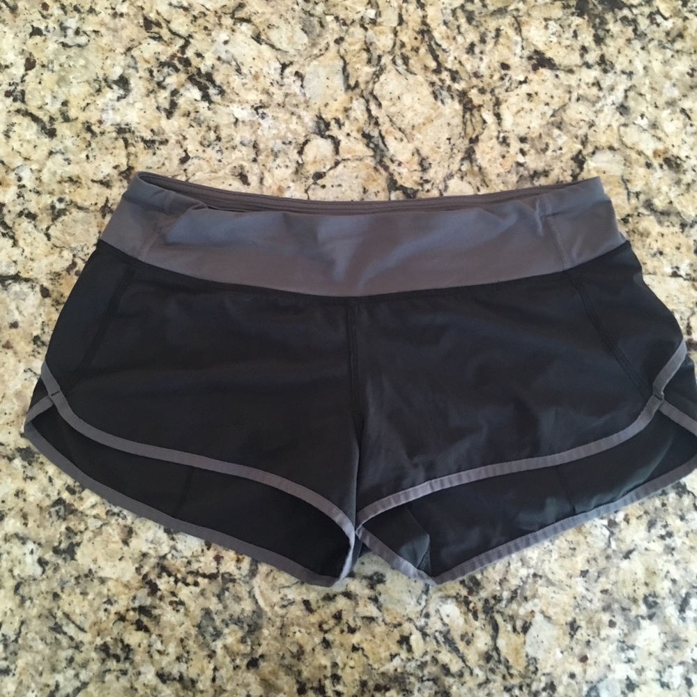Lululemon speed short black and gray 2.5” inseam